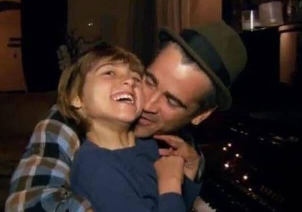 James Padraig Farrell with his father Colin Farrell.